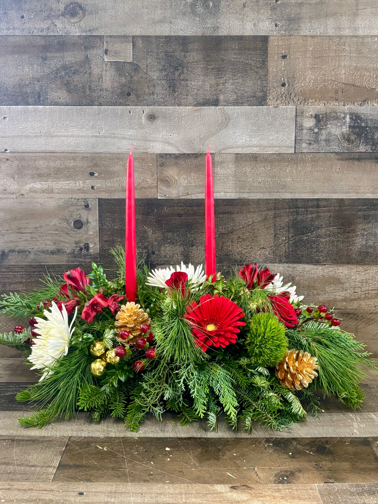 Traditional Christmas Centerpiece – Flowers By Steve, Inc., Haverhill MA