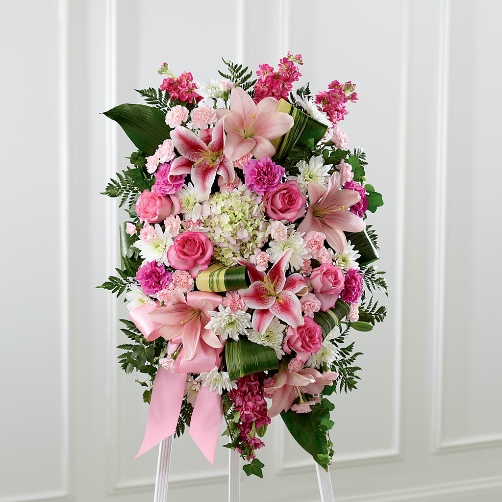 Comforting Standing Spray – Flowers By Steve, Inc., Haverhill MA