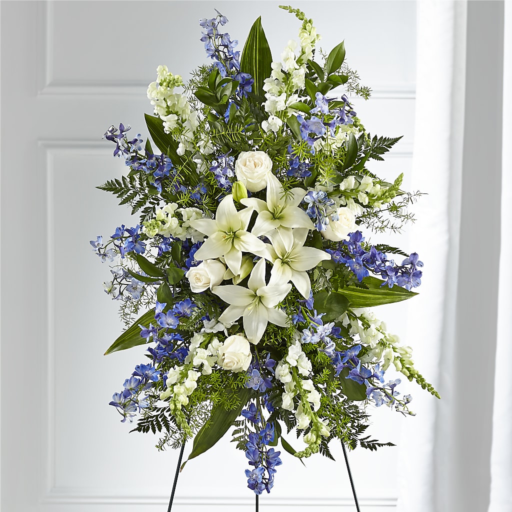 Faithful Friend Standing Spray – Flowers By Steve, Inc., Haverhill MA