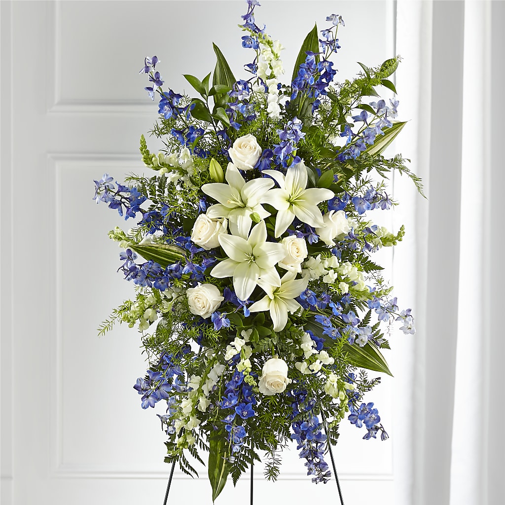 Faithful Friend Standing Spray – Flowers By Steve, Inc., Haverhill MA