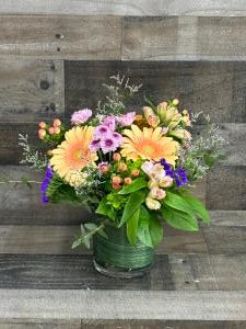 Pastel Cylinder Centerpiece –  Flowers By Steve, Inc., Haverhill MA