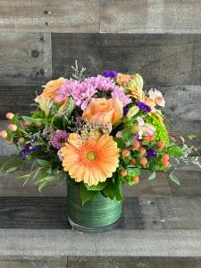 Pastel Cylinder Deluxe Centerpiece –  Flowers By Steve, Inc., Haverhill MA