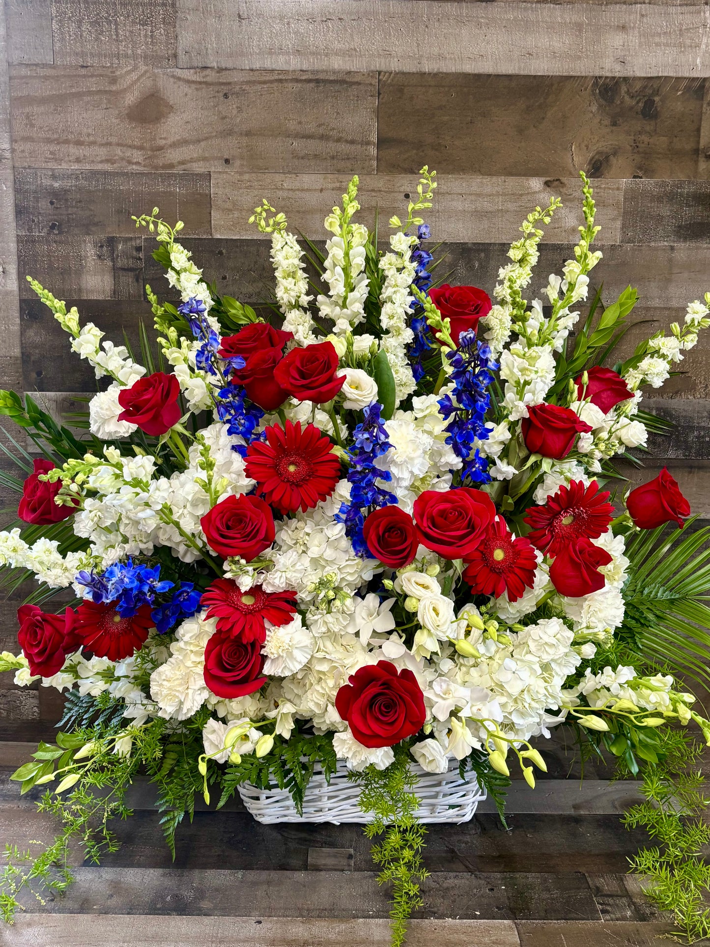 Patriotic basket tribute