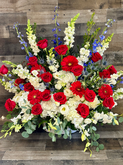 Patriotic basket tribute –  Flowers By Steve, Inc., Haverhill MA