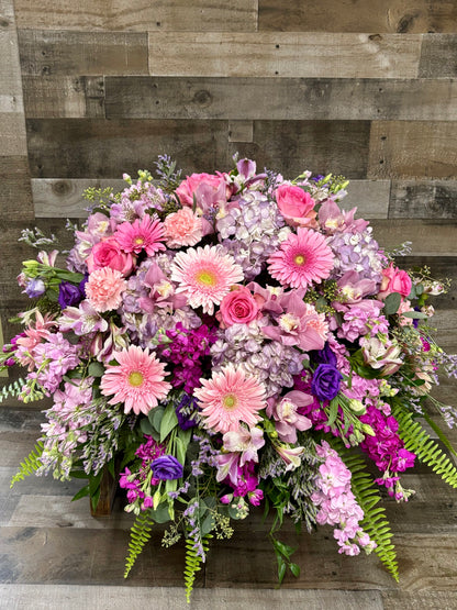 Garden of glory casket spray. –  Flowers By Steve, Inc., Haverhill MA