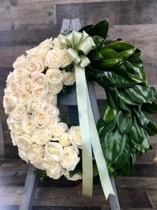 Magnolia and Rose Wreath –  Flowers By Steve, Inc., Haverhill MA