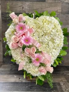 Pink and White Heart –  Flowers By Steve, Inc., Haverhill MA