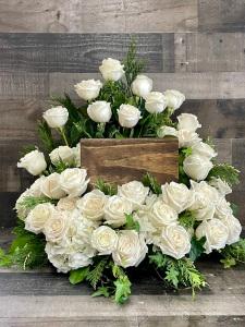 White Rose Urn Wreath