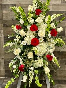Red and White Spray –  Flowers By Steve, Inc., Haverhill MA