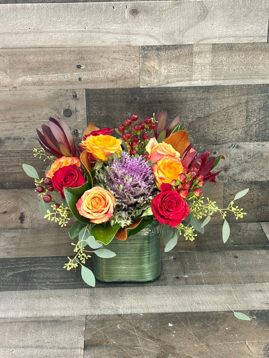 Autumn Roses Arrangement –  Flowers By Steve, Inc., Haverhill MA