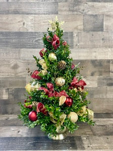 Boxwood Tree Burgundy & Golds Premium