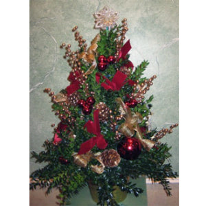 Boxwood Tree Reds & Golds